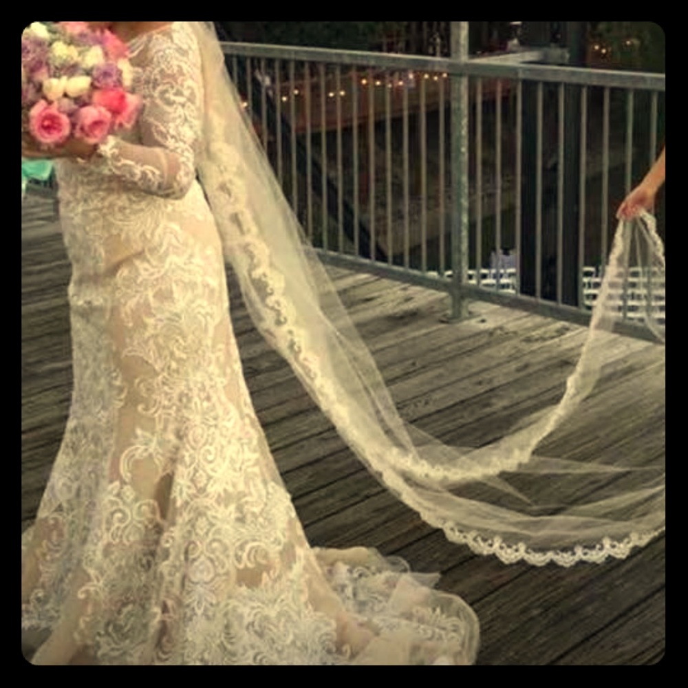 Oleg Cassini Trumpet Wedding Gown